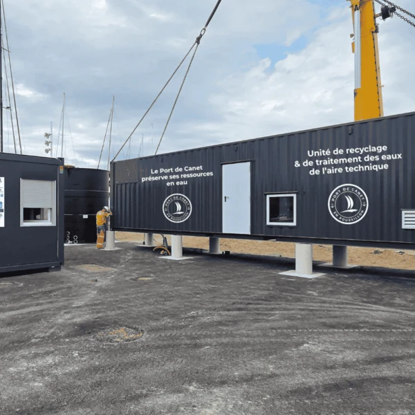 Canet-en-Rousssillon : Unité de récyclage et de traitement des eaux de l'aire technique du port
